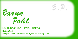 barna pohl business card